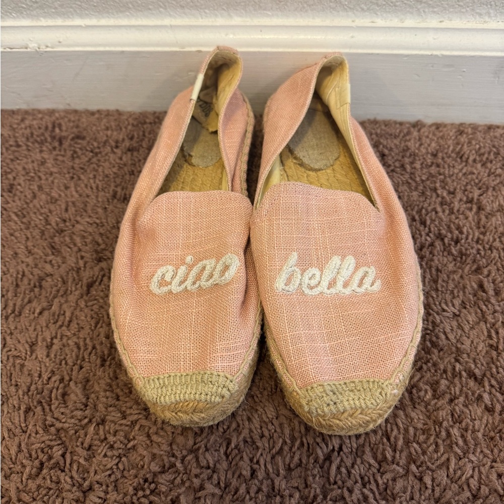 2 FOR $20 Soludos Ciao Bella Dusty Pink Jute Smoking Slipper Espadrille Sz 8.5 - Picture 3 of 9